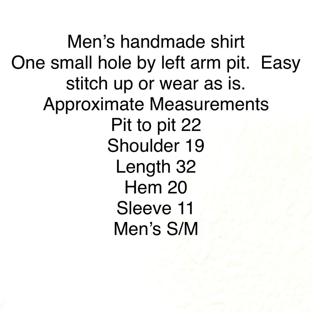 Handmade Shirt Men's Multicolor Short Sleeve Collared Button Front Size S/M - Picture 9 of 15